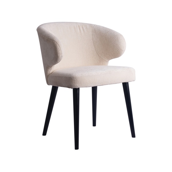 Eetkamerstoel Fiori Structure Velvet Wit