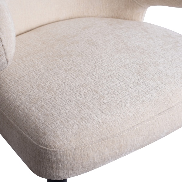 Eetkamerstoel Fiori Structure Velvet Wit