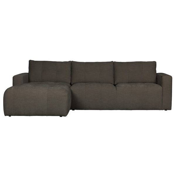 Bar Chaise Longue Geweven Stof Links Antraciet