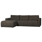 Bar Chaise Longue Geweven Stof Links Antraciet