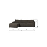 Bar Chaise Longue Geweven Stof Links Antraciet