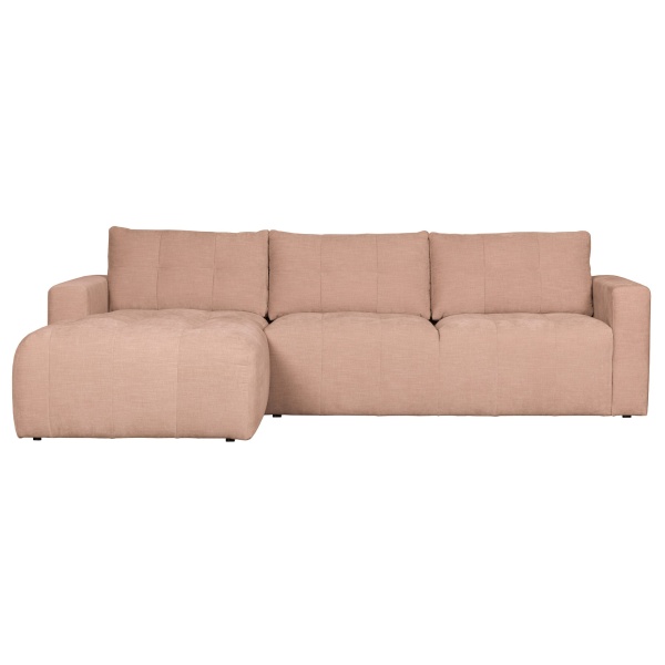 Bar Chaise Longue Geweven Stof Links Roze