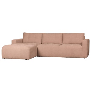 Bar Chaise Longue Geweven Stof Links Roze