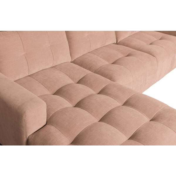 Bar Chaise Longue Geweven Stof Links Roze