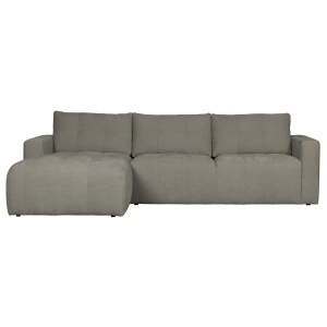 Bar Chaise Longue Geweven Stof Links Warm Grijs