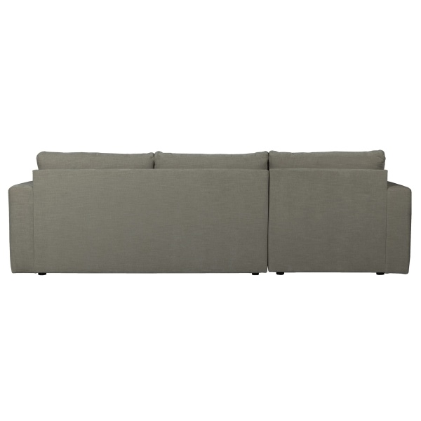 Bar Chaise Longue Geweven Stof Links Warm Grijs