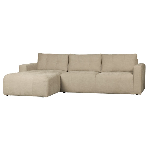 Bar Chaise Longue Geweven Stof Links Zand