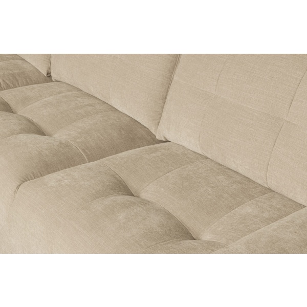 Bar Chaise Longue Geweven Stof Links Zand