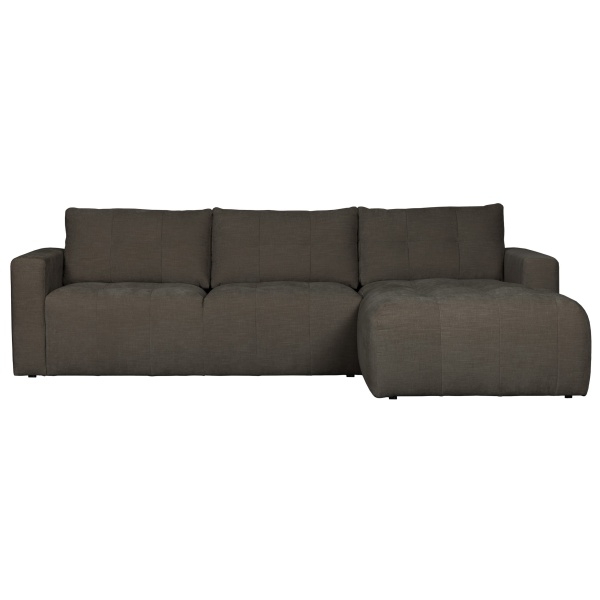 Bar Chaise Longue Geweven Stof Rechts Antraciet