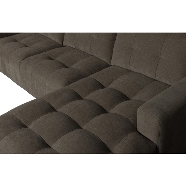 Bar Chaise Longue Geweven Stof Rechts Antraciet