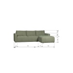 Bar Chaise Longue Geweven Stof Rechts Groen