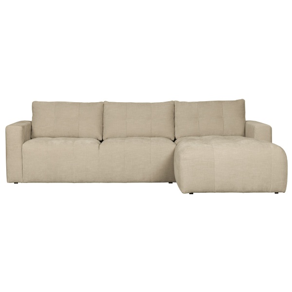 Bar Chaise Longue Geweven Stof Rechts Zand
