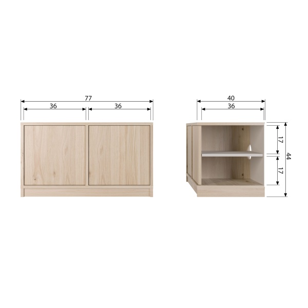 Modulair Onderkast 77cm Eiken Naturel Mat [fsc]
