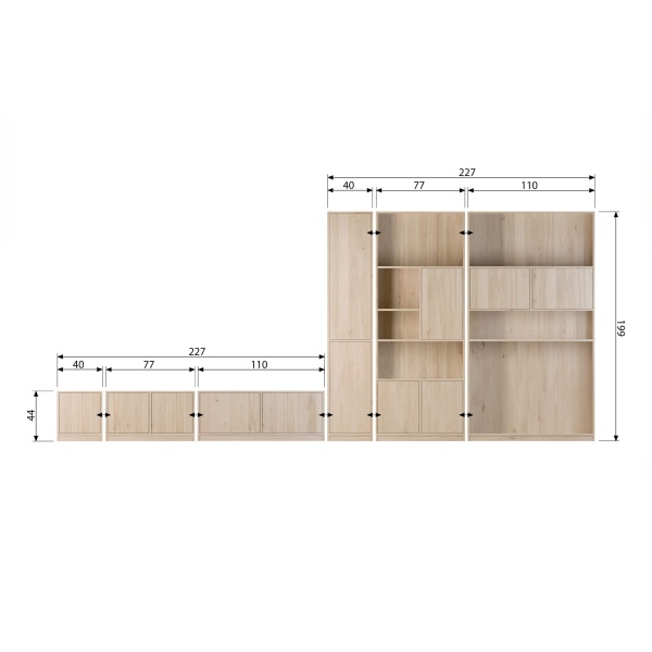 Modulair Bovenkast 110cm Eiken Naturel Mat [fsc]