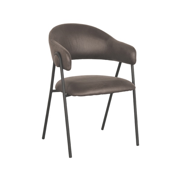 Eetkamerstoel Lowen - Antraciet - Microfiber