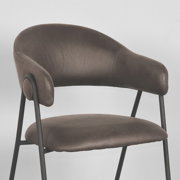 Eetkamerstoel Lowen - Antraciet - Microfiber