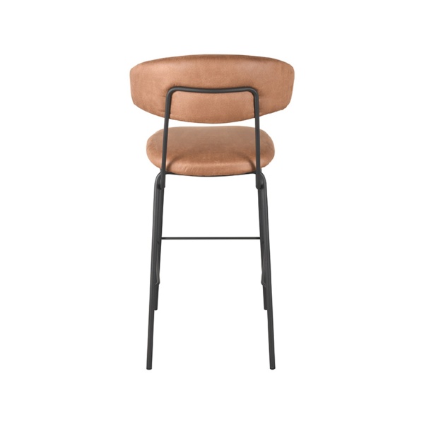 Barkruk Zack - Cognac - Micro Suede - Zithoogte 78