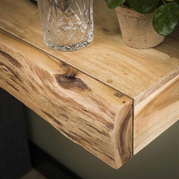 Nachtkastje 1L set van 2 tree L / Massief acacia naturel