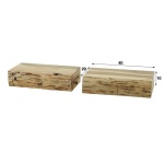 Nachtkastje 1L set van 2 tree L / Massief acacia naturel