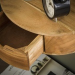 Nachtkastje 1L curve / Massief acacia naturel