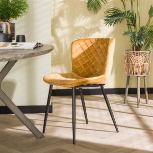 Stoel bend velvet / Goudkleurig velours