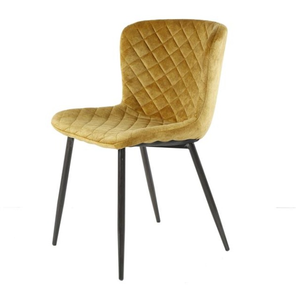 Stoel bend velvet / Goudkleurig velours