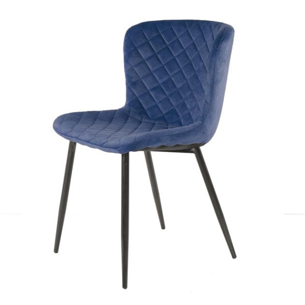 Stoel bend velvet / Blauw velours