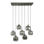 Hanglamp 4+3 stripe smoke / Grijs