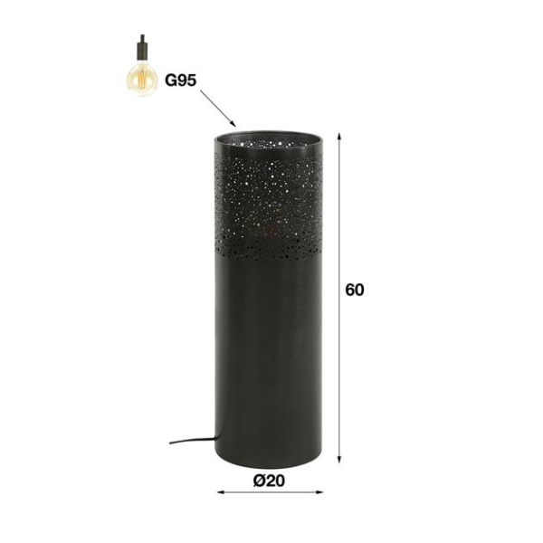 Vloerlamp 20 cilinder 60cm / Nikkel