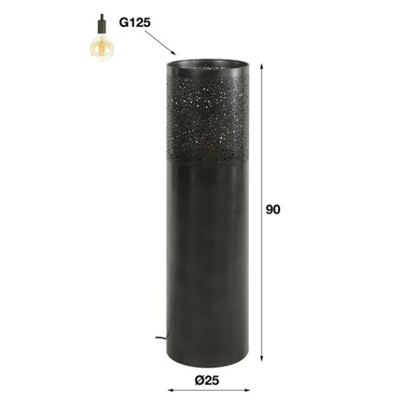 Vloerlamp 25 cilinder 90cm / Nikkel