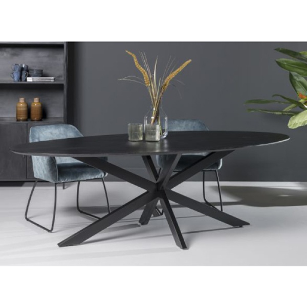 Eettafel Oslo Ovaal Acacia Black 180
