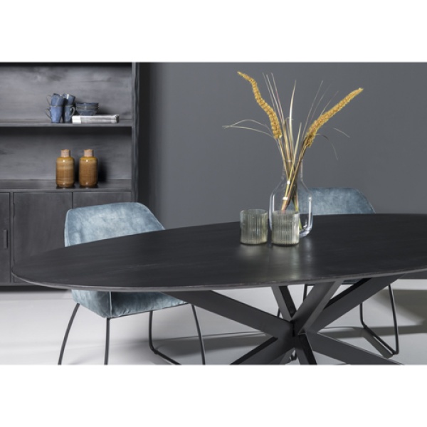 Eettafel Oslo Ovaal Black Acacia 160