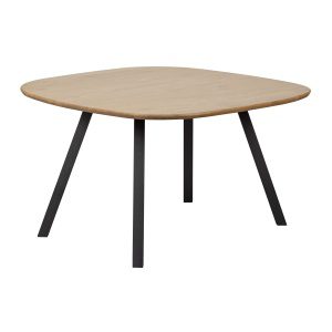 Combi-tablo: Organisch Eiken 130x130 & 2-stand Poot Zwart