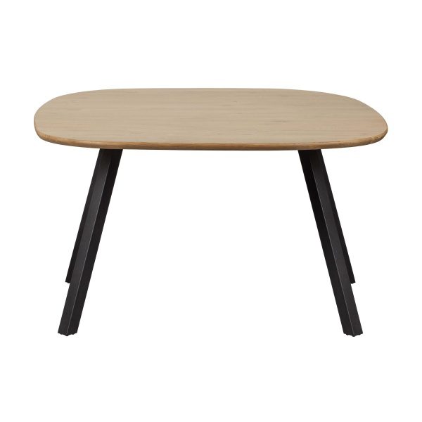 Combi-tablo: Organisch Eiken 130x130 & 2-stand Poot Zwart