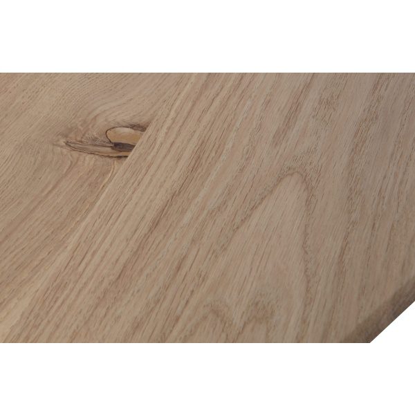 Combi-tablo: Organisch Eiken 130x130 & 2-stand Poot Zwart