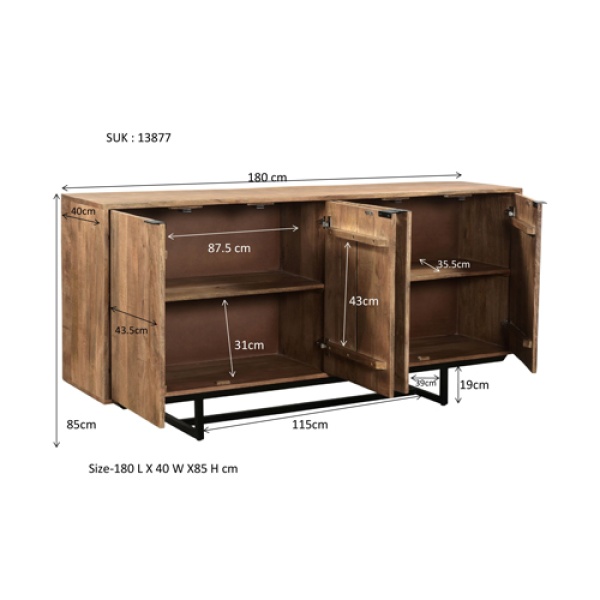 Dressoir Valdez 180 cm