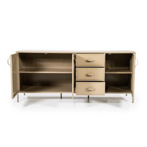 Dressoir Industrieel  3drs. 3 laden - zand