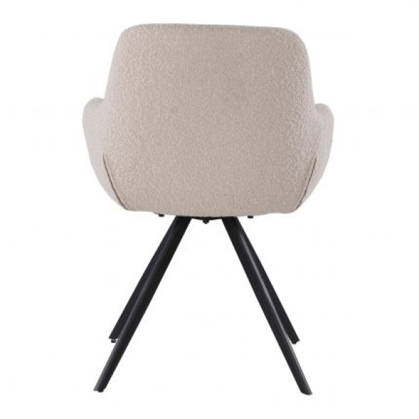 Eetkamerstoel Doreen Bouclé beige Draaibaar