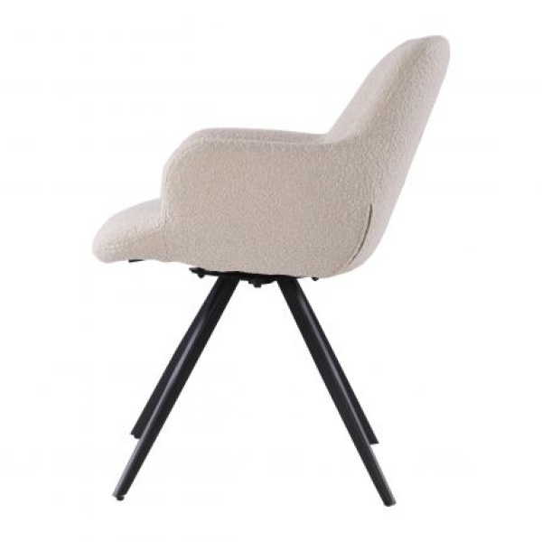 Eetkamerstoel Doreen Bouclé beige Draaibaar