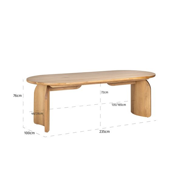 Eettafel Fairmont natural 235 (naturel)