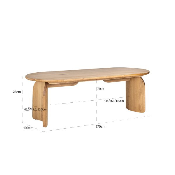 Eettafel Fairmont natural 270 (naturel)