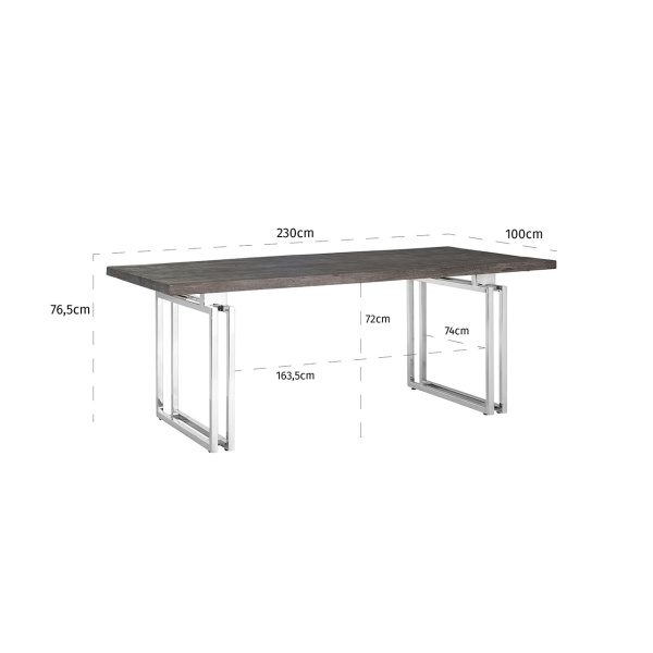 Eettafel Tuxedo 230 (Silver)