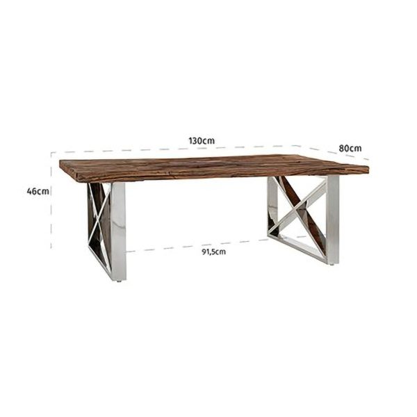 Salontafel Kensington 130x80 x-leg (Silver)