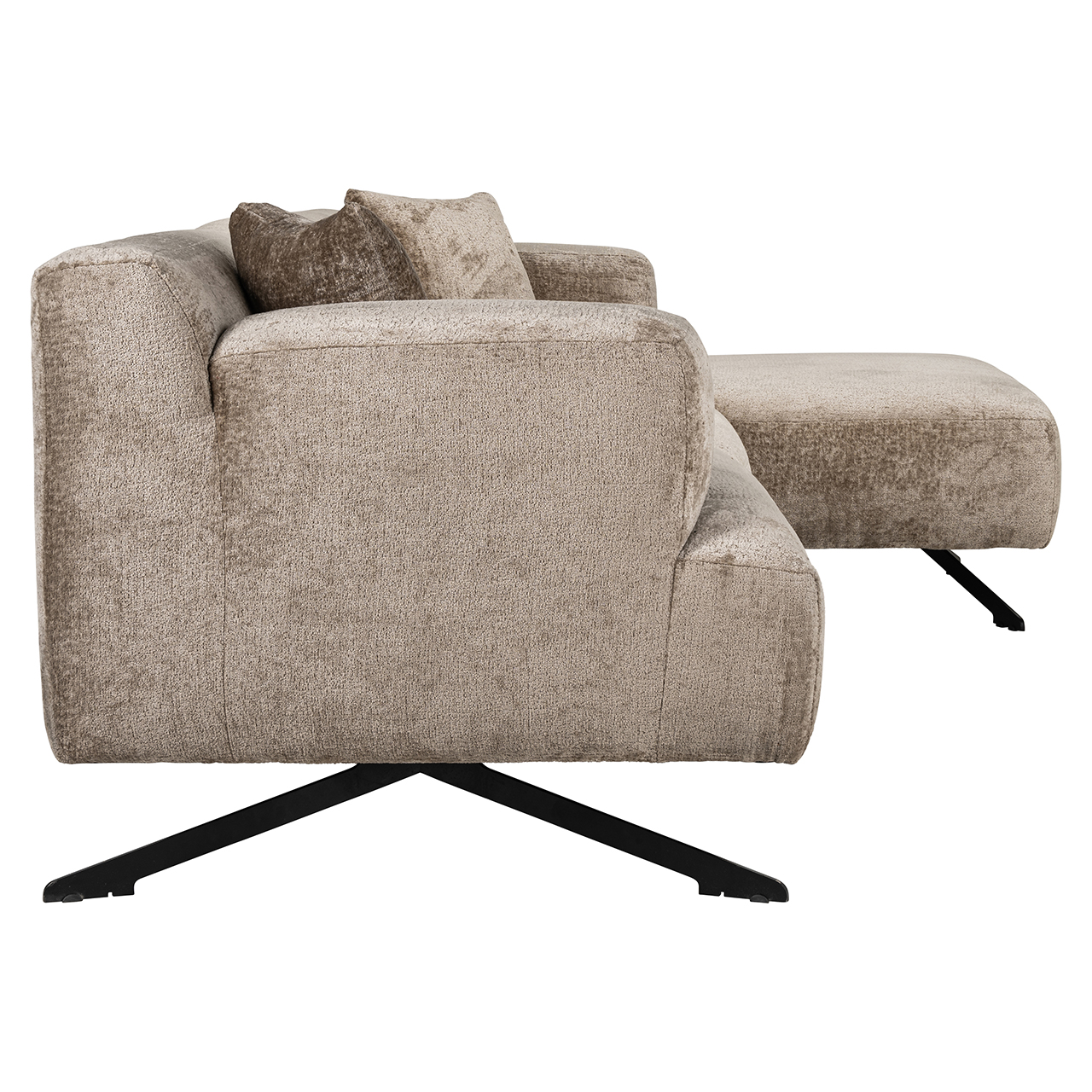 Bank Donovan 3-zits + lounge rechts (Bergen 104 taupe chenille)