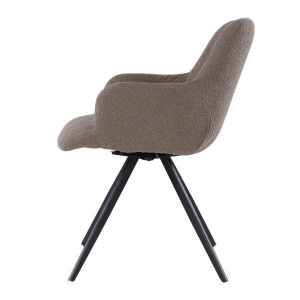 Eetkamerstoel Doreen Boucle Brown Draaibaar