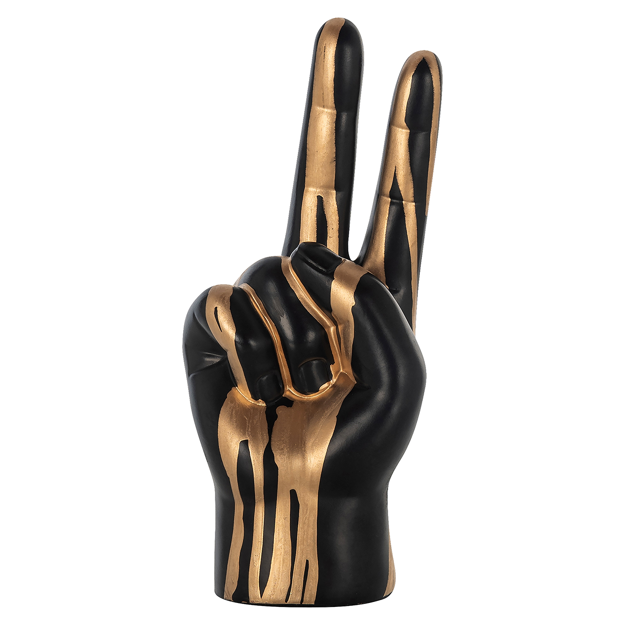 Deco object hand peace (Black/gold)