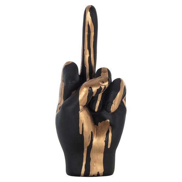 Deco object hand digitus (Black/gold)