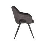Eetkamerstoel Noud 55x60x87 cm - Antraciet - Velours