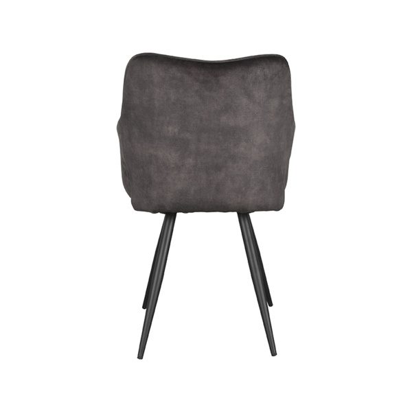 Eetkamerstoel Noud 55x60x87 cm - Antraciet - Velours