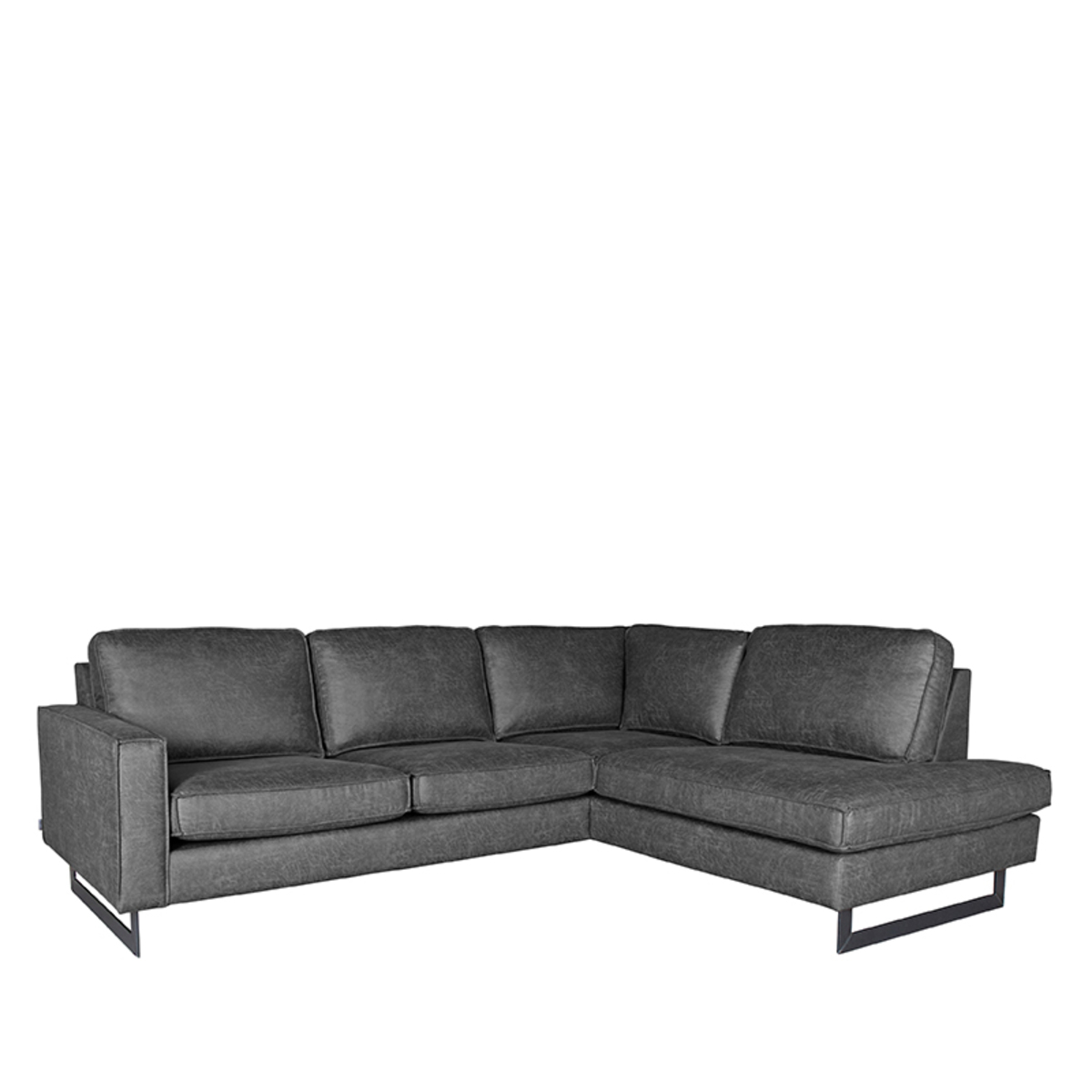 Hoekbank Arezzo - Antraciet - Microfiber - 2-Zits + Ottomane